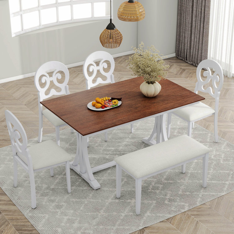 Krout 6 Piece Trestle Dining Set